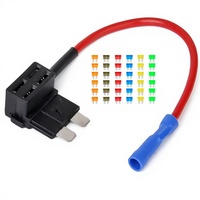 Adaptateur de fusible pour voiture 12V, 2 adaptateurs de fusible standard ATO ATC ATM APM, porte-fusible en ligne 16AWG 15CM