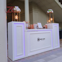 Ensemble de table de mariage en acrylique ZKAI, décoration de fête de luxe, mobilier d'hôtel, table de bar en PVC blanche pour événement