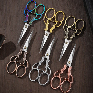 Pinheng Vintage Scissors Stainless Steel Straight Head Multi-purpose For Art Embroidery Paper Cutting Tea Bag Trimming - Product Image 1