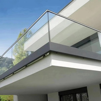 EKOO Maßgefertigtes Aluminium-U-Profil Glasgeländer für Treppen und Balkone, Rahmenloses Glasbalustradensystem