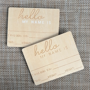 Cartes de jalons mensuels et signes d'annonce de naissance en bois perforé gravé double face - Product Image 4