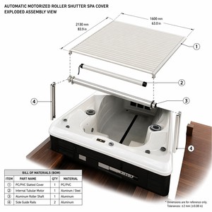 Couverture de spa automatique à volets roulants, à lames emboîtables, avec moteur <span class=keywords><strong>tubulaire</strong></span>, pour spa extérieur et <span class=keywords><strong>piscine</strong></span>. - Product Image 6