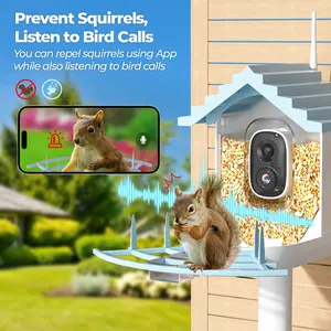 1080p HD Outdoor Waterproof Bird Feeder Camera AI-Recognized Smart Pet Bowl With Solar Panel Buddy Bird Feeder Camera