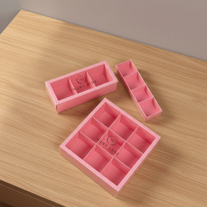 Boîtes d'Emballage en Papier pour Macarons Chocolats Pâtisseries avec Séparateur en Carton et Fenêtre Transparente, Logo Personnalisé - Product Image 2