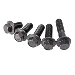 Lớp 8.8 10.9 12.9 thép mạ kẽm Hex mặt bích Bolt din6921 Đen kẽm mạ thép carbon M10 M12 Hex mặt bích đầu bu lông - Product Image 1