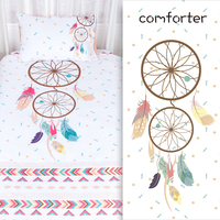 Parure de lit disney pour bébé, ensemble de literie silencieux, filet de rêves impression 3D dessin animé, housse de couette, taie d'oreiller
