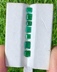 Émeraude Naturelle Certifiée Zambienne, Pierre Précieuse Non Montée, 2,15 Carats, Coupe Émeraude Facettée, Vert Émeraude, Tailles Mixtes, Lot de 8 Pièces en Gros - Product Image 2