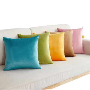 Luxury Multicolor Velvet Cushion Covers Woven Plain Square Soft <strong>Throw</strong> Pillow for Home and Hotel Use - Product Image 1