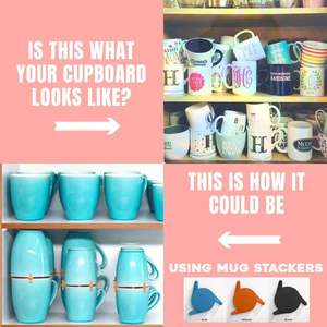 Organiseurs et rangements pour tasses à café, organisateur d'étagère de cuisine, organisation des placards et des garde-manger, gadget empilable pour tasses à thé - Product Image 4