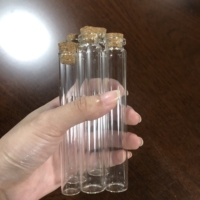 Flacons de bouteille de tube à essai en verre borosilicate transparent avec bouchon de couvercle en liège pour le stockage des bonbons