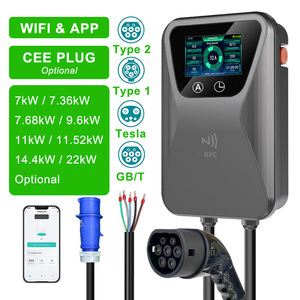 Bornes de recharge murales pour véhicules électriques, 11 kW, USA, niveau 2 rapide, 22 kW, <span class=keywords><strong>Wallbox</strong></span>, 22 kW, modèle Y X, voiture, 7 kW, 32 ampères, 32A, modèle 3, station de recharge pour véhicules électriques, chargeur <span class=keywords><strong>Tesla</strong></span> - Product Image 1