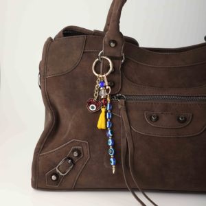 พวงกุญแจสไตล์วินเทจโบโฮ ลายตาปีศาจสีน้ำเงิน ประดับลูกปัด ฮัมซา นกฮูก ช้าง ดีไซน์เชือกถัก นำโชค แฟชั่น ตกแต่งกระเป๋า - Product Image 5