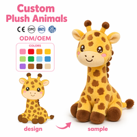 Boneka Jerapah Kustom Grosir Mainan Hewan Isi Lembut OEM/ODM Jerapah Berbintik Lucu Hadiah Ulang Tahun EN71 CE ASTM CPC Pereda Stres