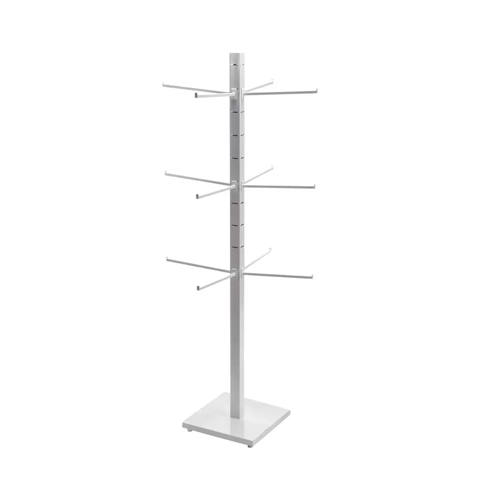 Freestanding Retail Store 12-Arms Metal Clothes Display Hanger Rack with Adjustable Hooks