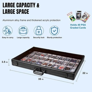 Estuche de exhibición profesional de aluminio para tarjetas con clasificación PSA, con interior forrado de espuma, para exhibición minorista <span class=keywords><strong>en</strong></span> ferias y exposiciones. - Product Image 2