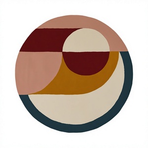 Tapis de luxe rectangulaire tufté à la main en laine, avec envers en latex, motif géométrique, à poils ras, pour salon et usage domestique – Nouvelle collection - Product Image 1