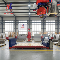Scie à pont CNC italienne HUALONG robuste à 4 axes avec moteur pour la découpe de dalles de granit, quartz, marbre et pierre - Multifonctionnelle