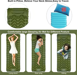 Feistel alas tidur berkemah tiup, matras udara ultra ringan TPU kompak dengan pompa kaki bawaan - Product Image 5