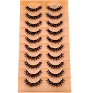 नए 10 जोड़े 6d fax mink पलकों की प्राकृतिक मोटी लंबी झूठी 10-20 मिमी चमक नाटकीय नकली आंखों मेकअप एक्सटेंशन सौंदर्य - Product Image 2
