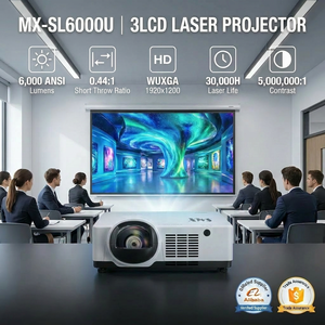 Projecteur laser 3LCD à courte focale <span class=keywords><strong>de</strong></span> 6000 lumens ANSI, <span class=keywords><strong>projection</strong></span> à courte distance pour une <span class=keywords><strong>projection</strong></span> artistique numérique immersive à 360 degrés - Product Image 1