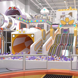 Patio de juegos interior temático infantil multidiversión de alta calidad personalizado de 200 ㎡ con múltiples toboganes grandes para niños tobogán interior - Product Image 6