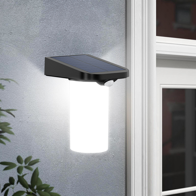 Motion Sensor External Lamp Decor Garden Waterproof IP65 LED Solar Powered Outdoor Wall Light With PIR