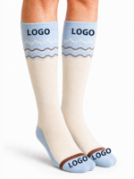 Chaussettes de compression personnalisées en gros pour femmes, anti-fatigue, soulagement des gonflements des jambes, pour voyages et vols, 20-30 mmHg, hauteur genou, pour grossesse et post-partum