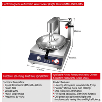 Cuisinière Wok Automatique en Acier Inoxydable, Machine à Frire Électrique 5000W, Appareil de Cuisson de Comptoir SMK-TSJB-OA5