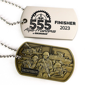 Cá nhân hoá Logo Mens Vòng Cổ Khắc thép không gỉ QR mã dogtags Mặt dây chuyền men sơn Tên ID 3D tùy chỉnh Dog Tag - Product Image 4