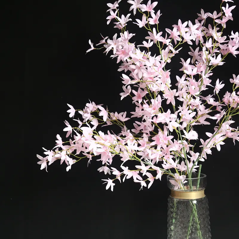 E07046 Factory Direct Wedding Flower 120 CM Silk Artificial Flower White Blue Hybrid Flowers for Wedding Decor