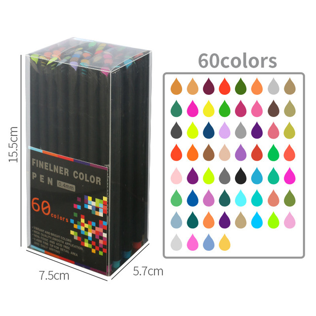 Hot Selling Line Drawing Pen Stylo Coloring Art Office School Supplies Hard Nylon Nib Assorted Colors Fineliner Pen