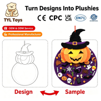 Kit de loisirs créatifs en feutre assorti, fait main, pour la décoration des fêtes d'automne, de Thanksgiving et d'Halloween, activité pour enfants, couture artisanale