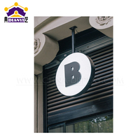 Boîte lumineuse publicitaire ronde en acrylique avec logo personnalisé, éclairage LED intérieur et extérieur, enseigne de magasin commerciale circulaire à LED