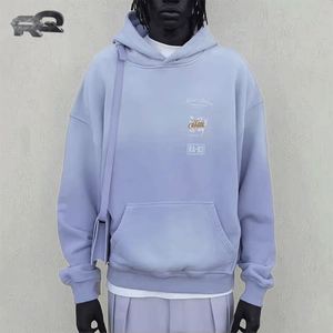 Sweat à capuche personnalisé pour homme, style américain, tendance, épais, simple, polyvalent, lavable, 100 % coton, imprimé, coupe ample - Product Image 1