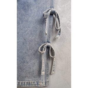 Jeans pour femmes à jambes larges, coupe droite, <span class=keywords><strong>taille</strong></span> <span class=keywords><strong>basse</strong></span>, style rétro, style streetwear, multi-poches, lavés, avec décorations en nœuds - Product Image 5