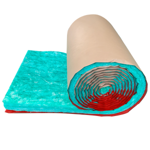 Rouleaux de <span class=keywords><strong>laine</strong></span> de verre verte UET Asia Market 50 mm, isolation en fibre de verre pour toiture avec papier kraft - Product Image 3