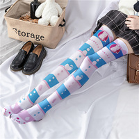 Chaussettes hautes au-dessus du genou en nylon, respirantes, à motifs floraux numériques, douces, style Lolita, surdimensionnées, avec design 3D personnalisé, faible MOQ, haute qualité