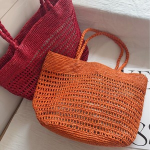 Borsa a Spalla da Donna 2026 Nuovo Stile in Rafia Lavorata a Mano all'Uncinetto, Intrecciata a Rete con Chiusura Aperta e Due Cinghie, Ideale per Vacanze al Mare - Product Image 3