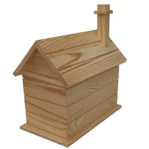 Wooden House Natural Handcrafted Small Animal Hideout Hut Chew Cage Toy For Guinea Pig Chinchilla