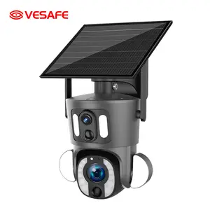 VESAFE nuovo Design Daul lente Panorama Smart Home sistema di sicurezza IP CCTV 5MP fotocamera 10X Zoom solare di rete solare