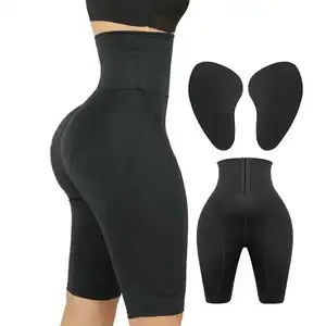 Faux fessier et hanches, Compression, mi-cuisse, taille haute, entraîneur, élimine les hanches, coussinets, culotte