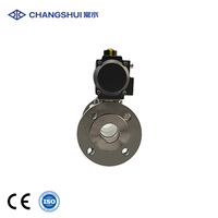 Vanne à boisseau sphérique pneumatique en acier inoxydable à bride, actionnée par air, pour l'eau, personnalisable OEM, résistante aux hautes températures