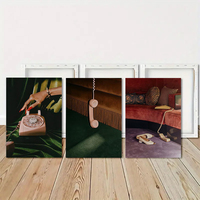 HAOWAI OEMODM 3pcs Set Poster Fashion Mewah, 3 Cetakan Fashion Mewah, Seni Dinding Desainer, Dekorasi Hypebeast, Seni Dinding Gadis Keren
