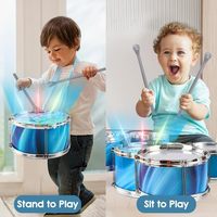 Çocuklar için davul seti Toddlers 1-3 w/işık müzikal hediyeler oyuncaklar için 1 2 3 yıl erkek kız bateri seti enstrüman acemi için