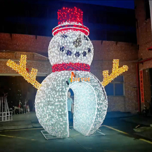 Lumières décoratives de Noël personnalisées en forme de bonhomme de neige lumineux 3D pour l'aménagement paysager extérieur, les <span class=keywords><strong>activités</strong></span> de centre commercial d'<span class=keywords><strong>Halloween</strong></span> - Product Image 4