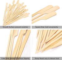 Brochettes de bambou jetables multi-tailles Bâtonnets de pagaie pour aliments Apéritif Brochettes de fruits BBQ Grill Bâtonnets de nourriture Brochettes de barbecue
