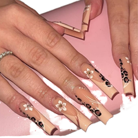 Ongles press-on rose corail ombré, faux ongles brillants dégradés, capsules d'ongles acryliques à coller pour femmes