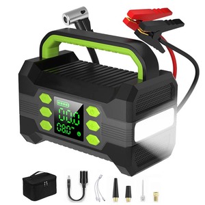 Nouvel arrivage : Démarreur de batterie portable 4-en-1 3000A pour voiture et moto avec lampe LED et compresseur d'air - Product Image 2