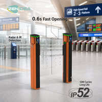 Barrière à portail battant ZENIDEA SG91, ouverture rapide 0,6s, détection radar infrarouge, 12M cycles, moteur sans balais, acier inoxydable 304