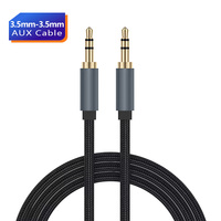 Câble audio stéréo Hi-Fi 1,5 m 3,5 mm, fil tressé anti-nœuds pour connexion ordinateur, téléphone, smartphone, iPhone, haut-parleur